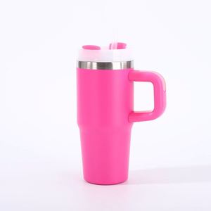Car Travel Handle 14oz Tumbler <b>Mug</b> Vacuum Insulated Double Wall Stainless Steel Lid Straw Included - Product Image 5