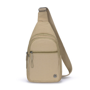 Sac de poitrine pour femme Mascot, sac bandoulière en nylon résistant à l'eau marron avec poche avant zippée pour un usage quotidien - Product Image 2