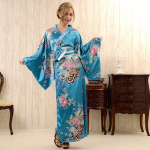 Ventes chaudes 2024, vêtements de nuit pour femmes, style <span class=keywords><strong>japonais</strong></span> traditionnel, <span class=keywords><strong>kimono</strong></span> en satin, pyjama long - Product Image 2