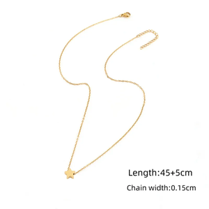 201/304ห้อยสเตนเลสสตีลพร้อมเชือกรูปดาวห้าแฉกรูปหัวใจสไตล์เรียบง่ายสง่างาม - Product Image 4