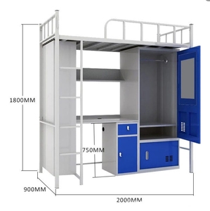 Lit simple moderne en fer et acier CKD, lit superposé, utilisation à domicile, à l'école, à l'hôpital, chambre à coucher, emballage plat, lit en métal pour une personne - Product Image 6