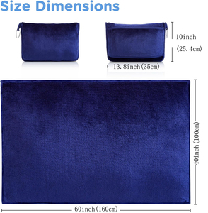 بطانية سفر محمولة للزينة، بطانية ناعمة من الفلانيل 2 في 1 مع وسادة سفر، مقاومة للتكتل للاستخدام في الطائرة والسيارة - Product Image 6