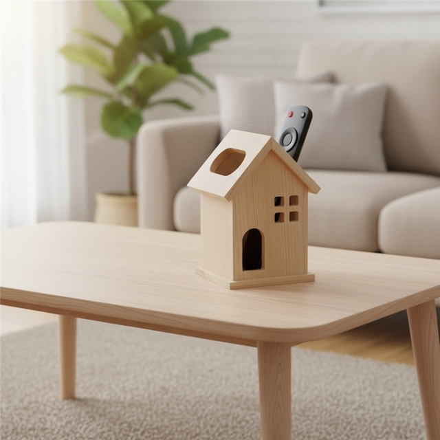 Eco-Friendly Natural Pine Wood Remote Controller Holder  with Polished Technique