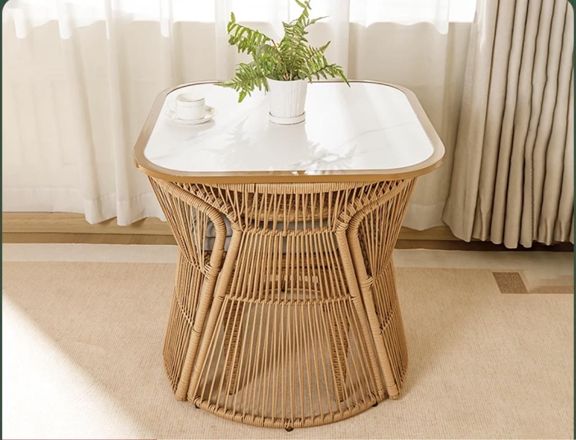 Alice [rock plate white square table * 1 leisure chair * 2]]