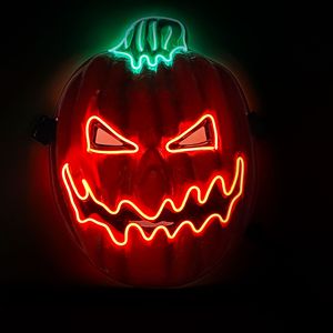 Masque de fête lumineux Halloween en promotion – Masques LED Halloween à lettres noires – Masque d'horreur citrouille et fantôme - Product Image 1