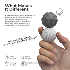 Pelota de Masaje Sensorial de Silicona, Pelota Magnética Antiestrés, Juguetes para Aliviar el Estrés para la Ansiedad, TDAH, Autismo, Adolescentes, Adultos, Oficiales - Product Image 5