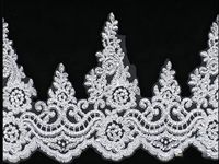 Bordure en dentelle florale brodée pour robes de mariée DIY, textiles de maison, vêtements pour enfants