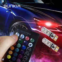 Lampes de lecture LED ampoules de voiture RGB avec télécommande T10 W5W 2 pièces/ensemble SUNKIA lampe stroboscopique 12V 194 168 501