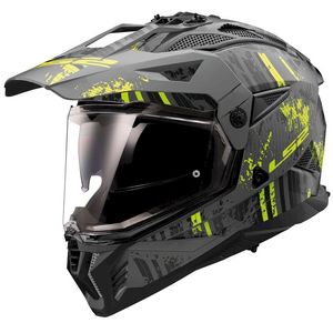 Casco Enduro Ls2 Mx702 Pioneer II Giallo Fluorescente Nero Taglia S Termoplastico - Product Image 1