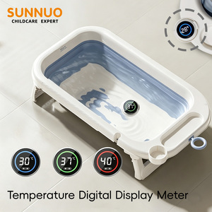 <span class=keywords><strong>Bañera</strong></span> plegable multifuncional SUNNUO para bebés, <span class=keywords><strong>bañera</strong></span> infantil plegable <span class=keywords><strong>con</strong></span> cojín flotante y soporte de baño para bebés de 0 a 12 meses - Product Image 2