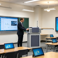 Pupitre numérique intelligent robuste avec écran inclinable électrique, pupitre multimédia intégré S800SN pour conférences et universités