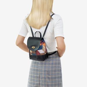 Mochila Casual Acolchada de Moda, Nueva Llegada, con Estampado Colorblock y Bordado Personalizado, Material Principal Poliéster, Dos Piezas, PU - Product Image 3