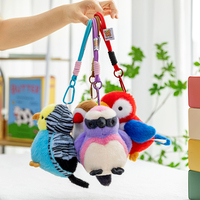 Mini peluches réalistes doux oiseau sauvage en peluche porte-clés petit moineau Toucan perroquet martin-pêcheur jouets en peluche