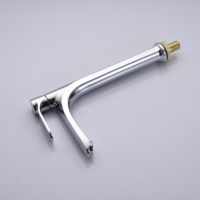 Robinet de lavabo sur colonne en alliage de zinc à bec haut, eau froide, corps haut, finition chrome poli, style traditionnel, pour lavabo à poser en céramique