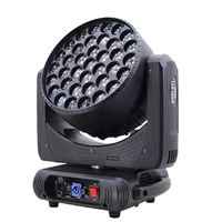 QSE Lighting Grace 37X15W 4-en-1 Zoom Beam Moving Head LED Projecteur de Scène Contrôle DMX 512 Durée de Vie 50000 Heures pour Utilisation en Parc d'Attractions