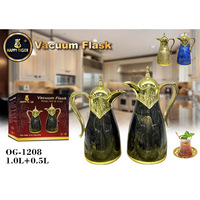 Lujo 1L árabe termo térmico europeo cafetera vidrio interior pato facturado tetera agua té vacío plástico 800ml para fiestas