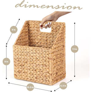Cestas Colgantes Rectangulares Ecológicas de Jacinto de Agua Tejidas a Mano de Vietnam para Almacenamiento en Pared de Archivos, Libros y Decoración - Product Image 6