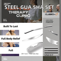 Ensemble de 5 outils de massage Gua Sha en acier inoxydable argenté pour le corps, grattoir musculaire, planche de soin corporel, pour une relaxation et une récupération musculaire optimales