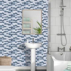 <span class=keywords><strong>Carrelage</strong></span> intelligent en <span class=keywords><strong>vinyle</strong></span> Composite poli, <span class=keywords><strong>blanc</strong></span>, bleu, gris et argent, 9 à 10 pouces, 4 pièces - Product Image 3