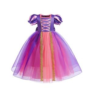 Costume de princesse Rapunzel et Sofia pour filles, carnaval, Halloween, fête d'anniversaire, cosplay, <span class=keywords><strong>avec</strong></span> <span class=keywords><strong>perruque</strong></span> et cape fantaisie pour enfants - Product Image 3