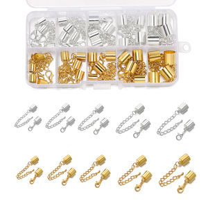 Accesorios de joyería DIY: Tapones con cadena de 6-10 mm chapados en oro y plata para la fabricación de collares y pulseras, set de manualidades. - Product Image 5