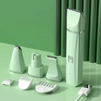 Kit de toilettage pour animaux de compagnie professionnel 4-en-1 électrique en acier inoxydable et plastique, tondeuses et coupe-griffes pour poils épais et emmêlés