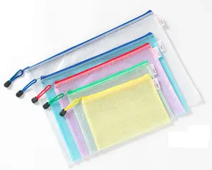 पोर्टेबल निविड़ अंधकार प्लास्टिक दस्तावेज़ भंडारण बैग फ़ाइल फ़ोल्डर A4 A3 A5 A6 B4 B5 B6 B8 जाल पीवीसी ज़िप संस्करण कागज धारक E0220