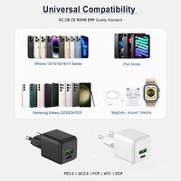 Chargeur mural Usb pour téléphone portable PD 25W QC3.0 18W Charge rapide EU KR UK Plug Adaptateur universel Chargeur GaN pour iPhone Samsung