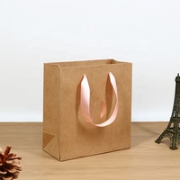 Sac à provisions en papier de qualité supérieure imprimé personnalisé de luxe avec poignée en ruban réutilisable