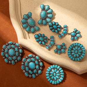 Boucles d'oreilles en perles de turquoise style Western Navajo pour cadeaux de cowgirl - Product Image 6