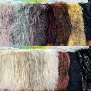गर्म बिक्री कॉलर असबाब, रूग खिलौना बहुलक लंबे बाल जैक्वार्ड पॉलिएस्टर डाई-टिप राकून fox फर कपड़े/ - Product Image 1
