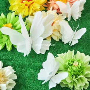 מארז 4-מארז 3d נייר לבן פרפר תפאורה התלוי חתונה תינוק מקלחת רקע קישוט סט - Product Image 3