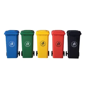 120L Plastic outdoor waste bin rectangular recycle bin open top waste can restaurant waste bin