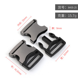 Side Release Buckle Zinc Alloy 25mm Black Gunmetal Bags Backpacks <b>Handbags</b> Durable Adjustment Accessories - Product Image 4