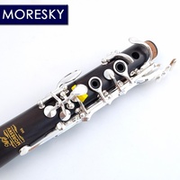 MORESKY Bb Woodwind Clarinet Wind Instrument Ebony Body Nickel Silver Surface 17 Silver Plated Keys Customizable M6 Made China