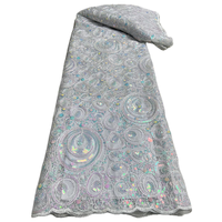 NI.AI nouveau Design luxe broderie fleur séquence Net dentelle Design africain brodé paillettes tissu pour robe de soirée de mariage