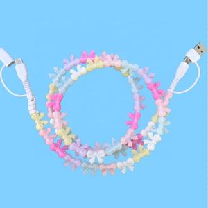 Câble de chargeur de téléphone en perles acryliques, bijoux fantaisie, perles multicolores, cordon de synchronisation de données USB - Product Image 3