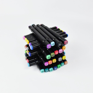 Marqueurs d'art à base d'alcool, 12/24/36/48/60 pièces, marqueurs permanents à double tête avec étui <span class=keywords><strong>de</strong></span> transport noir pour étudiants et artistes - Product Image 5
