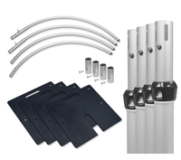 Nouvelle Tendance 2026 : Kits de Rideaux de Scène à Toit Rond Argenté pour Réceptions, Salons Professionnels, Mariages et Fêtes (Système Pipe & Drape)