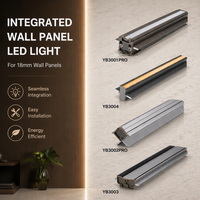 Éclairage mural LED pour panneau mural de 18 mm, lumière linéaire intérieure, profil en aluminium YBHQB-22