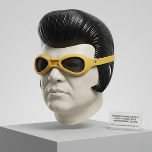Divertida Máscara de Pompadour Retro de Estrella de Rock para Fanáticos del Fútbol 2026 con Gafas Protectoras para Fiestas y Cosplay - Product Image 3