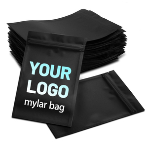 Black Resealable <strong>Bags</strong> Smell Foil Pouch 3.5 Mylar <strong>Bag</strong> Double Sided Matte Black Flat <strong>Bag</strong> Heat Sealable - Product Image 1