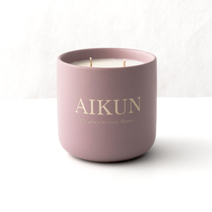 AIKUN Wholesale Custom Fragrance Eco Friendly Handmade Soy Wax Ceramic <b>Candle</b> for Boutique Home Decoration - Product Image 1
