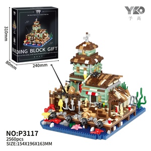 LZ JMJZP3116-3118 2025 Modello <span class=keywords><strong>di</strong></span> Edificio Villaggio Balneare con Cottage e Vista su Strada in Plastica ABS Scala 1:48 40 Pezzi Blocchi Giocattolo Fai da Te - Product Image 6