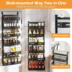 Over-the-<strong>Door</strong> Pantry Organizer for Kitchen Metal Paper Storage <strong>Rack</strong> Hanging From the <strong>Back</strong> <strong>of</strong> the <strong>Door</strong> <strong>Shoes</strong> Bags Also Bathroom - Product Image 6