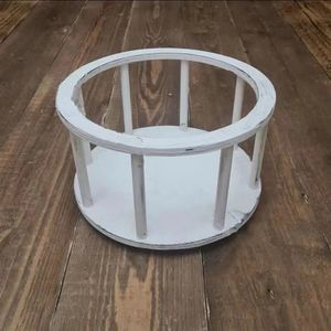 Newborn Photo Props <strong>Crib</strong> Nordic Style Hundred Days Baby Photo Studio Photo Props <strong>Round</strong> Wooden Bed - Product Image 6