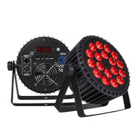 Projecteur de scène LED Par plat et fin en alliage d'aluminium 18*12W RGBW 4-en-1 DMX512 économique pour mariages, KTV et clubs