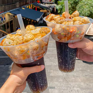 ชุด 40 ชุด 2 in 1 ชามขนม 700 มล. และแก้วพลาสติก 500 มล. สำหรับอาหารและเครื่องดื่มแบบนำกลับบ้าน พร้อมขนมปังทอดรูปนิ้วโป้ง - Product Image 3