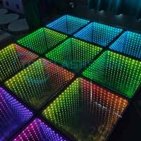 Piste de danse LED interactive professionnelle 3D à effet miroir infini pour scène, mariage et discothèque