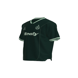 Produsen Kaos Sublimasi Kain Polyester Dry Fit HEALY, Kaos V-Neck Sepak Bola Custom untuk Pria - Product Image 2